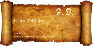 Huss Dóra névjegykártya